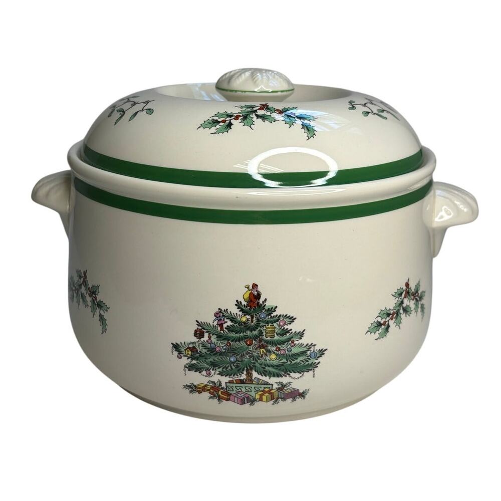Spode England Christmas Tree Imperial Stoneware Round Covered Casserole